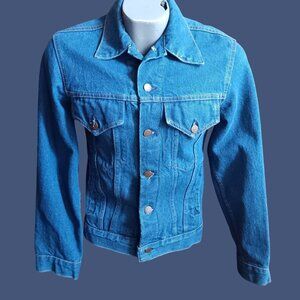 Vintage Men's Small Denim Jacke 1980's Cowden USA Button-Up Hippie Cowboy